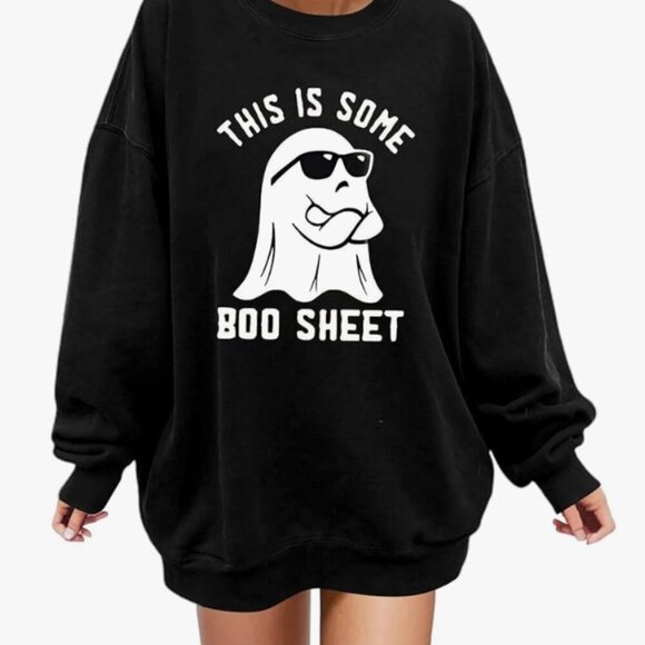 NWOT This is Some Boo Sheet Halloween Ghost Sweatshirt-Crewneck Pullover - Picture 2 of 2